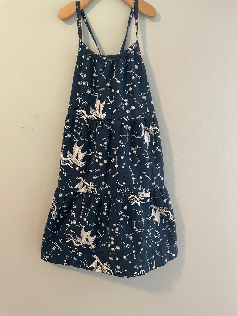 Patagonia pataloha Navy and White Printed Tiered Sundress for Girls. size:S